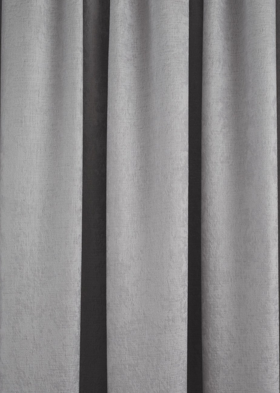 Fusion Galaxy Dimout Silver Pencil Pleat Curtains