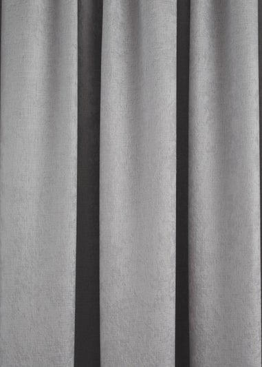 Fusion Galaxy Dimout Silver Pencil Pleat Curtains