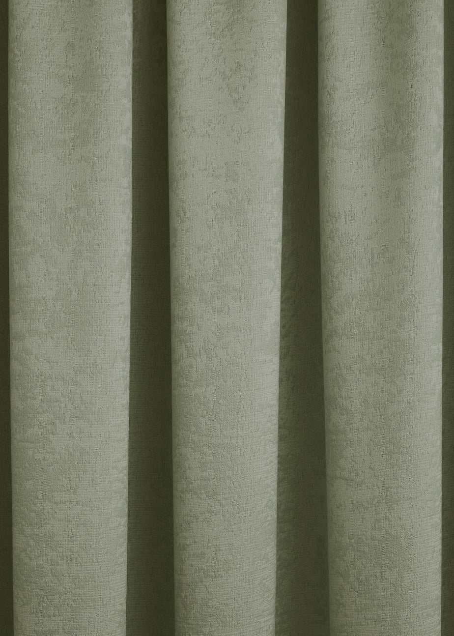 Fusion Galaxy Dimout Green Pencil Pleat Curtains