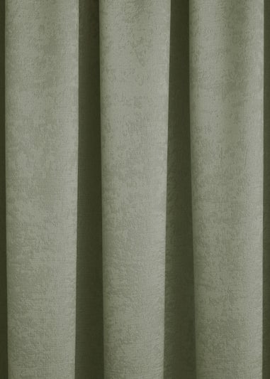 Fusion Galaxy Dimout Green Pencil Pleat Curtains