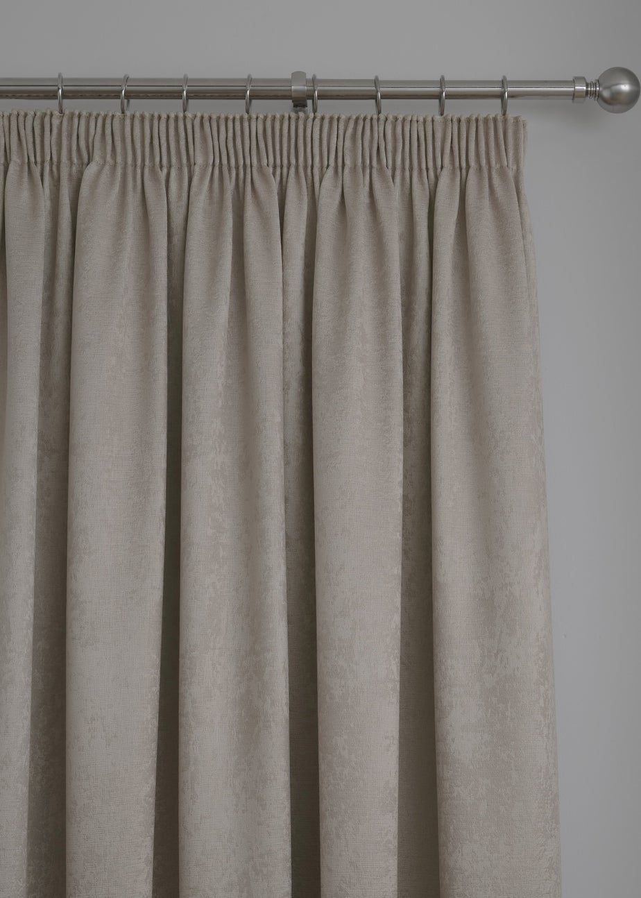 Fusion Galaxy Dimout Beige Pencil Pleat Curtains