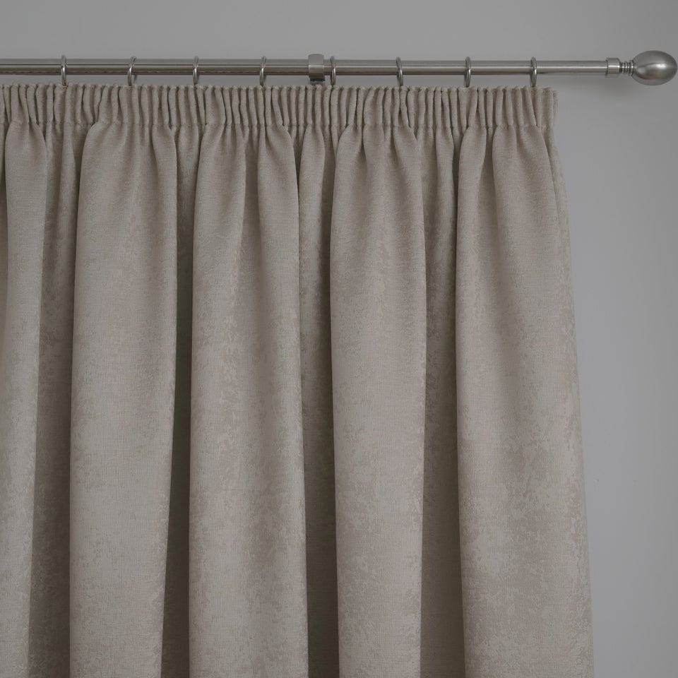 Fusion Galaxy Dimout Beige Pencil Pleat Curtains