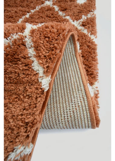 Homemaker Terracotta Snug Shaggy Diamond Rug