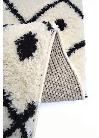 Homemaker White Snug Shaggy Diamond Rug