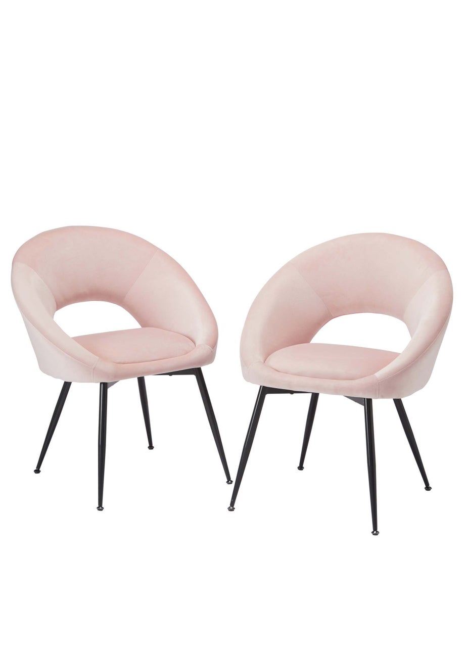 LPD Furniture Set of 2 Lulu Dining Chairs Pink