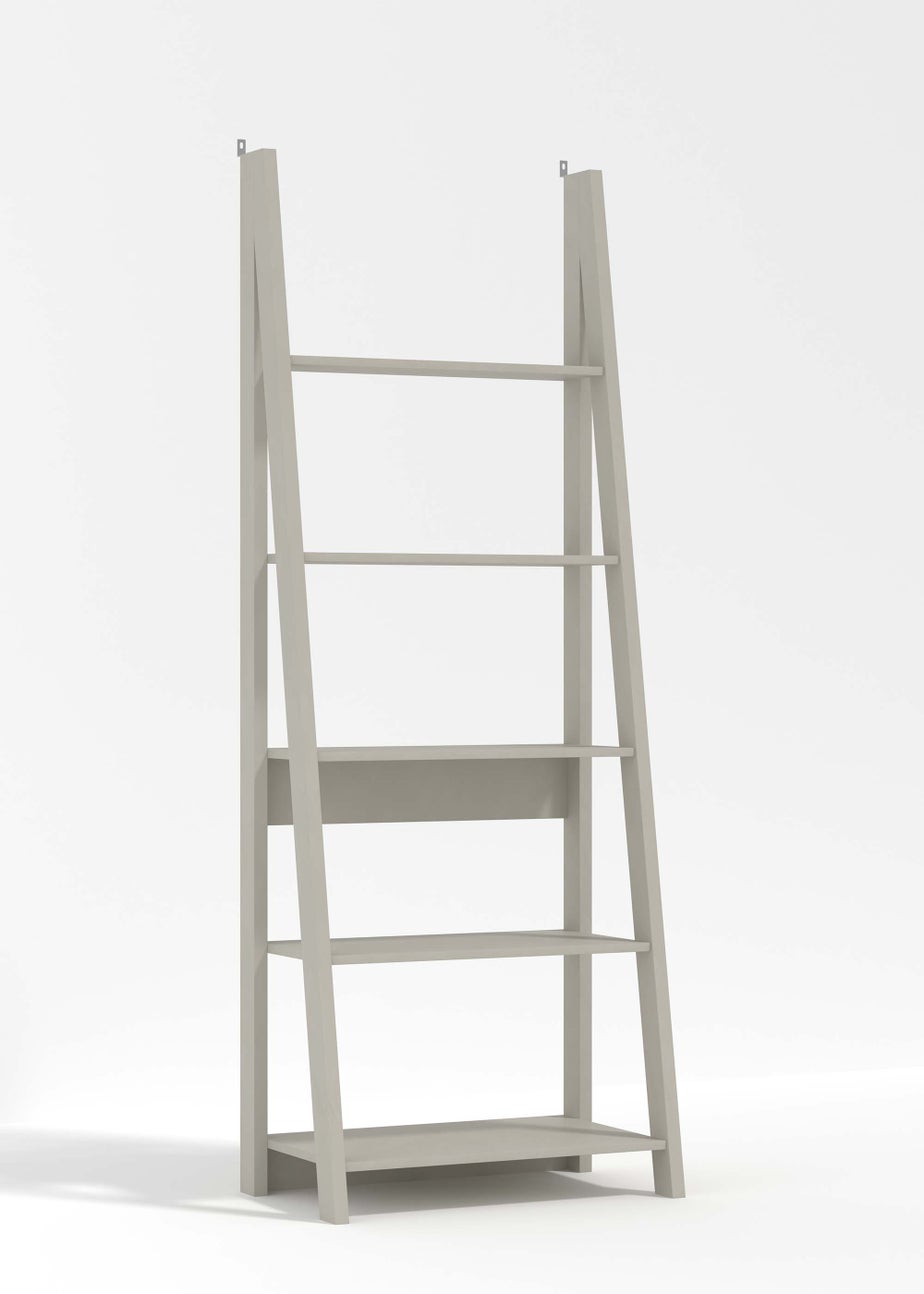 LPD Furniture Tiva Ladder Bookcase Grey (1754x386x640mm)