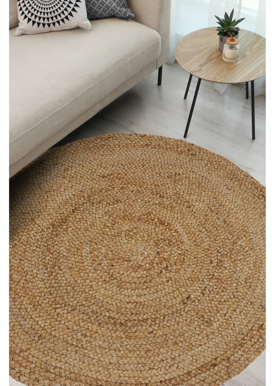 Relay Jute Circle Natural Beige Rug