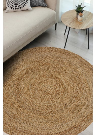 Relay Jute Circle Natural Beige Rug