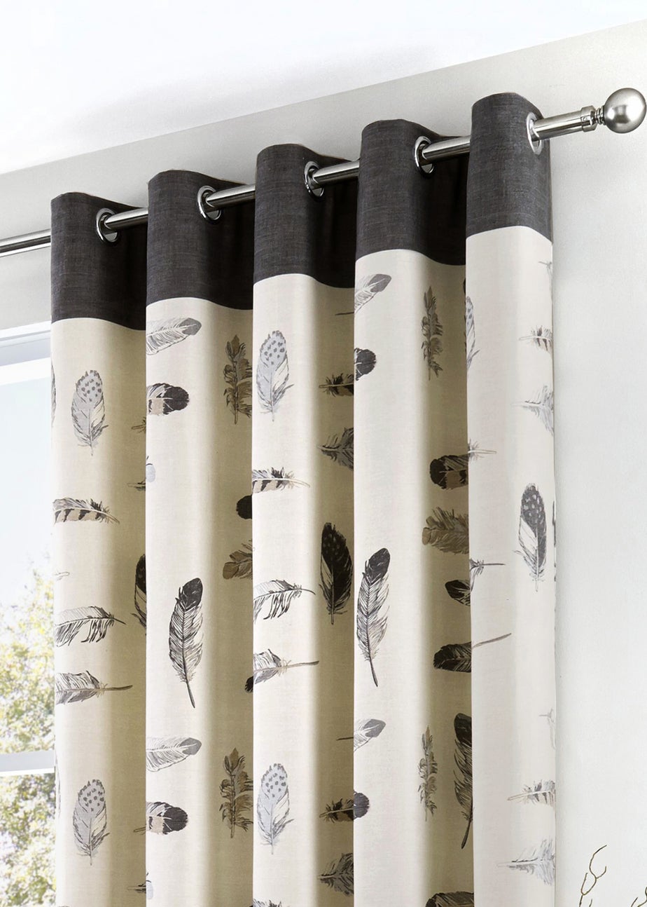 Fusion Idaho Grey Eyelet Curtains