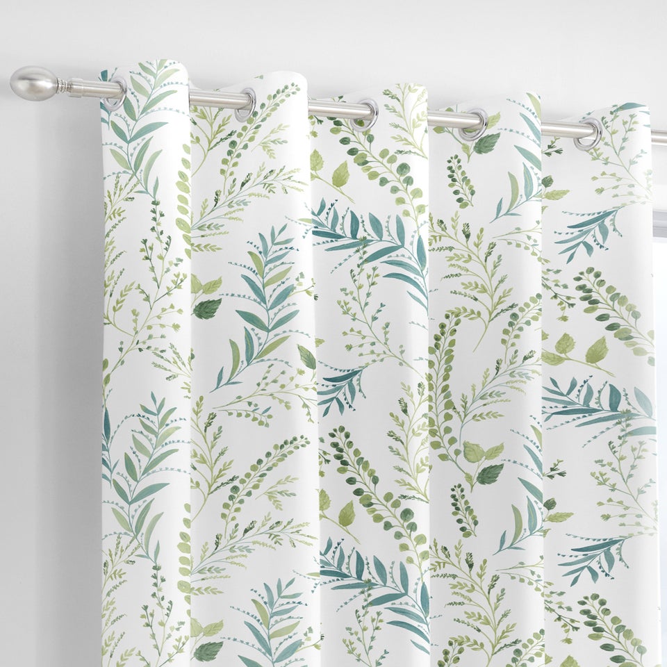 Fusion Fernworthy Green Eyelet Curtains
