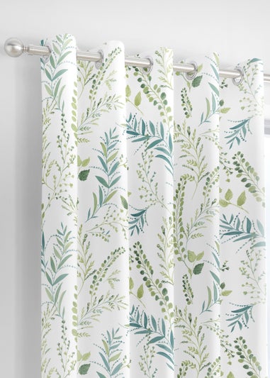 Fusion Fernworthy Green Eyelet Curtains