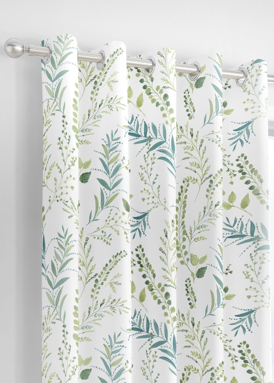 Fusion Fernworthy Green Eyelet Curtains