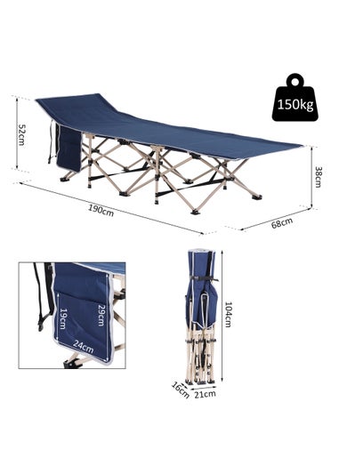 Outsunny Single Foldable Camping Bed (190cm x 68cm x 52cm)
