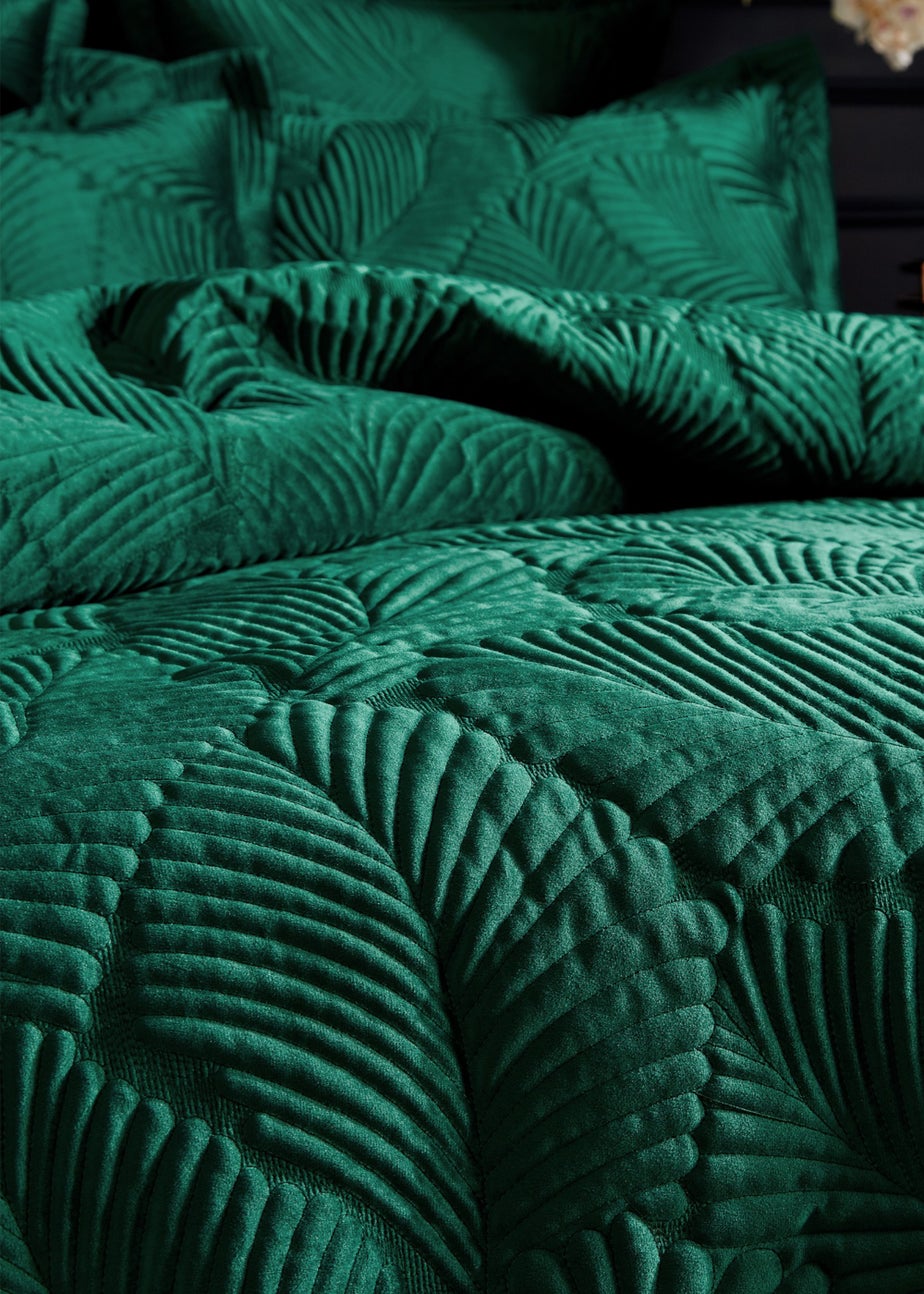 Paoletti Palmeria Quilted Velvet Duvet Cover