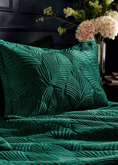 Paoletti Palmeria Quilted Velvet Duvet Cover