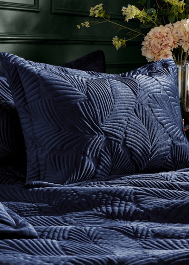 Paoletti Palmeria Quilted Velvet Duvet Cover Set