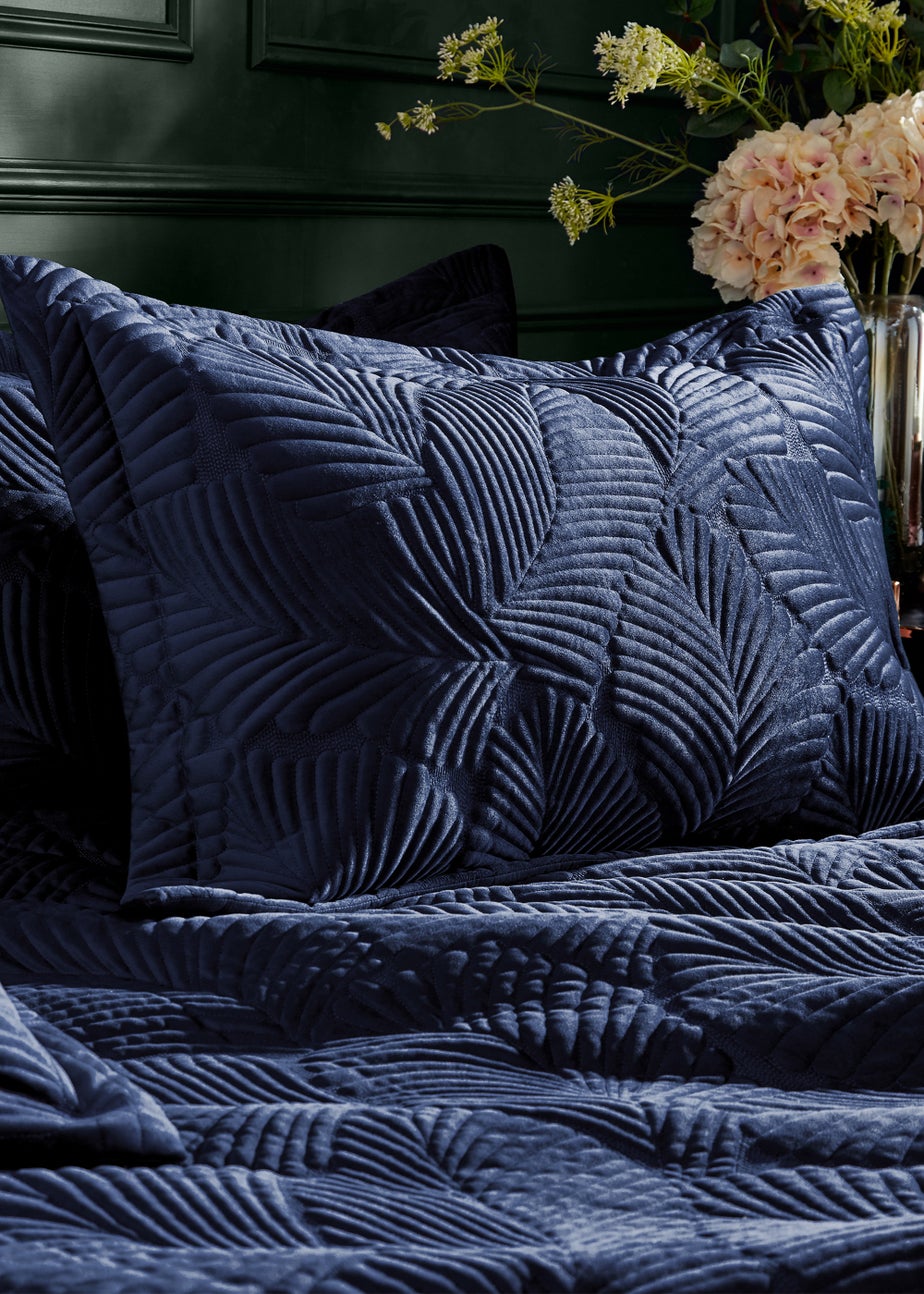 Paoletti Palmeria Quilted Velvet Duvet Cover Set