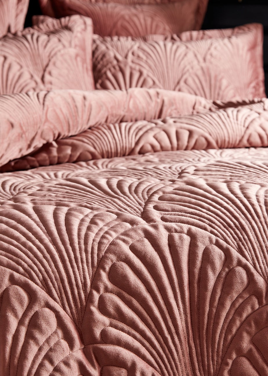 Paoletti Palmeria Quilted Velvet Duvet Cover