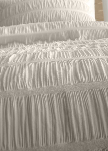 Catherine Lansfield Seersucker Duvet Cover Set Natural