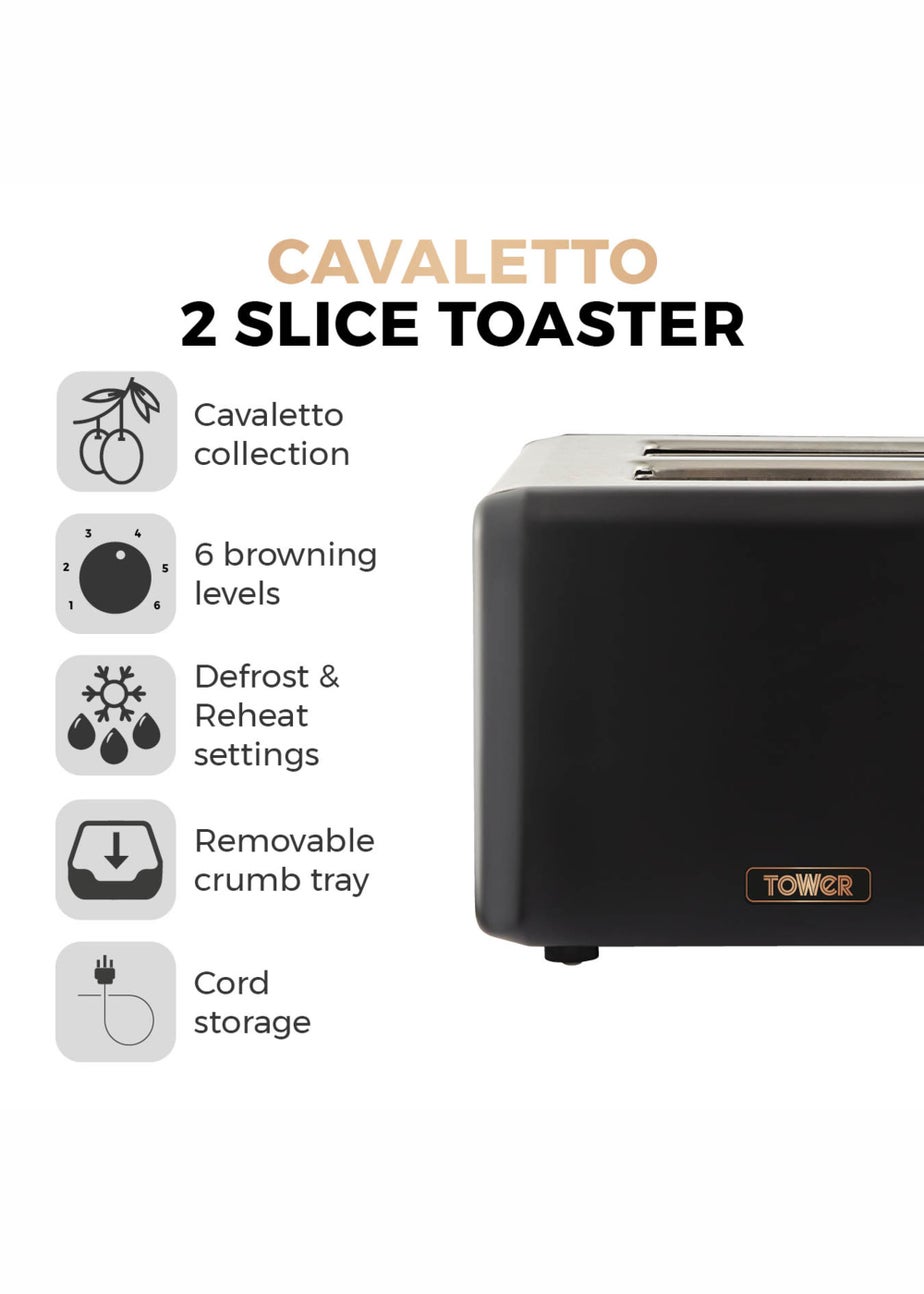 Tower Cavaletto 2 Slice Stainless Steel Toaster