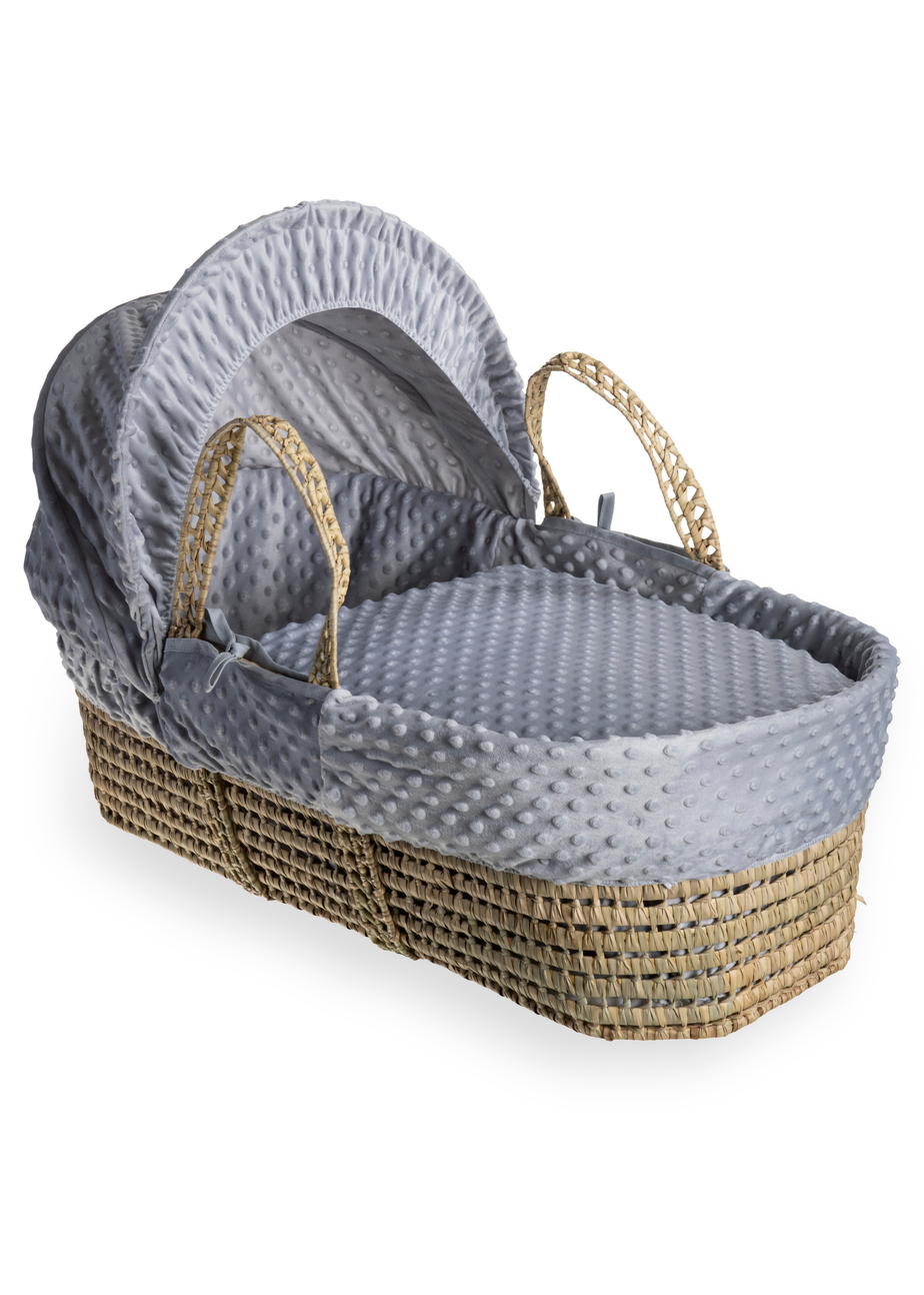 Clair de Lune Grey Dimple Palm Moses Basket