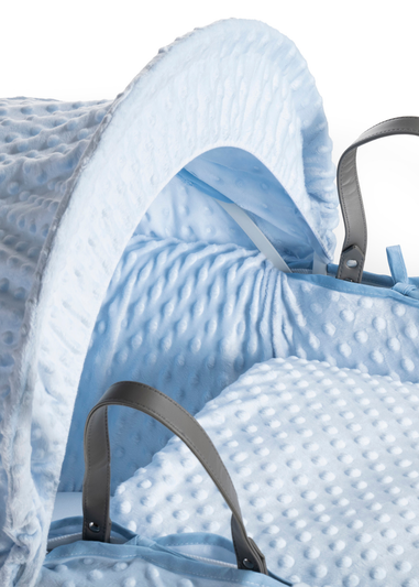 Clair de Lune Blue Dimple Wicker Moses Basket