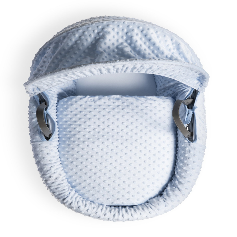 Clair de Lune Blue Dimple Wicker Moses Basket