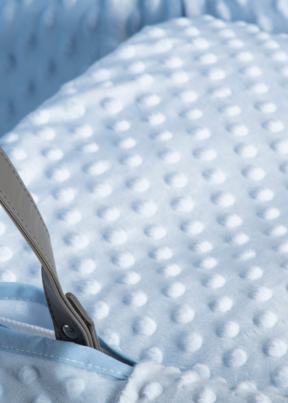 Clair de Lune Blue Dimple Wicker Moses Basket