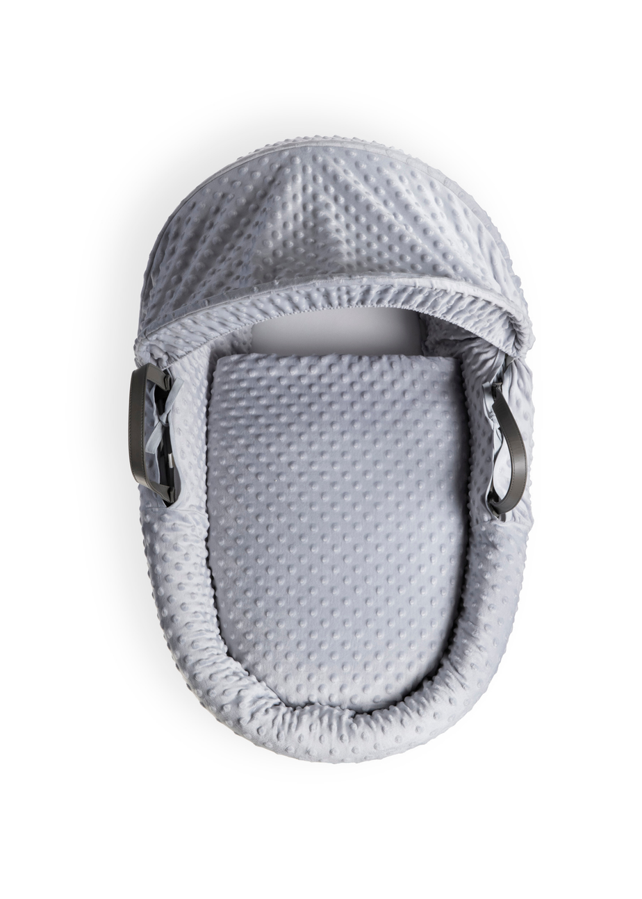 Clair de Lune Grey Dimple Wicker Moses Basket