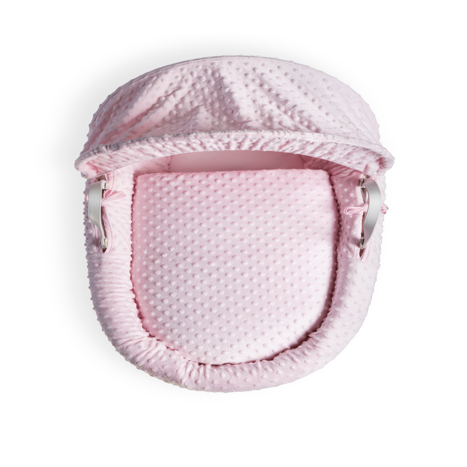 Clair de Lune Pink Dimple White Wicker Moses Basket