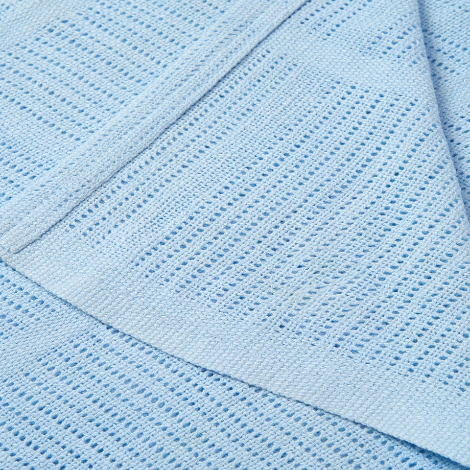 Clair de Lune Blue Soft Cotton Cellular Pram Blanket