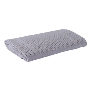 Clair de Lune Grey Soft Cotton Cellular Pram Blanket