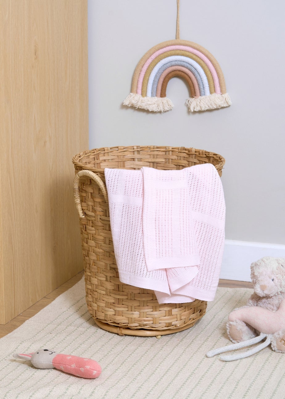 Clair de Lune Pink Soft Cotton Cellular Pram Blanket