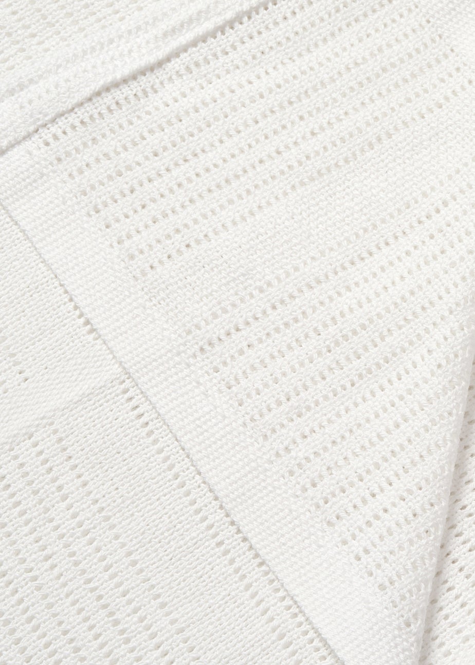 Clair de Lune White Soft Cotton Cellular Pram Blanket