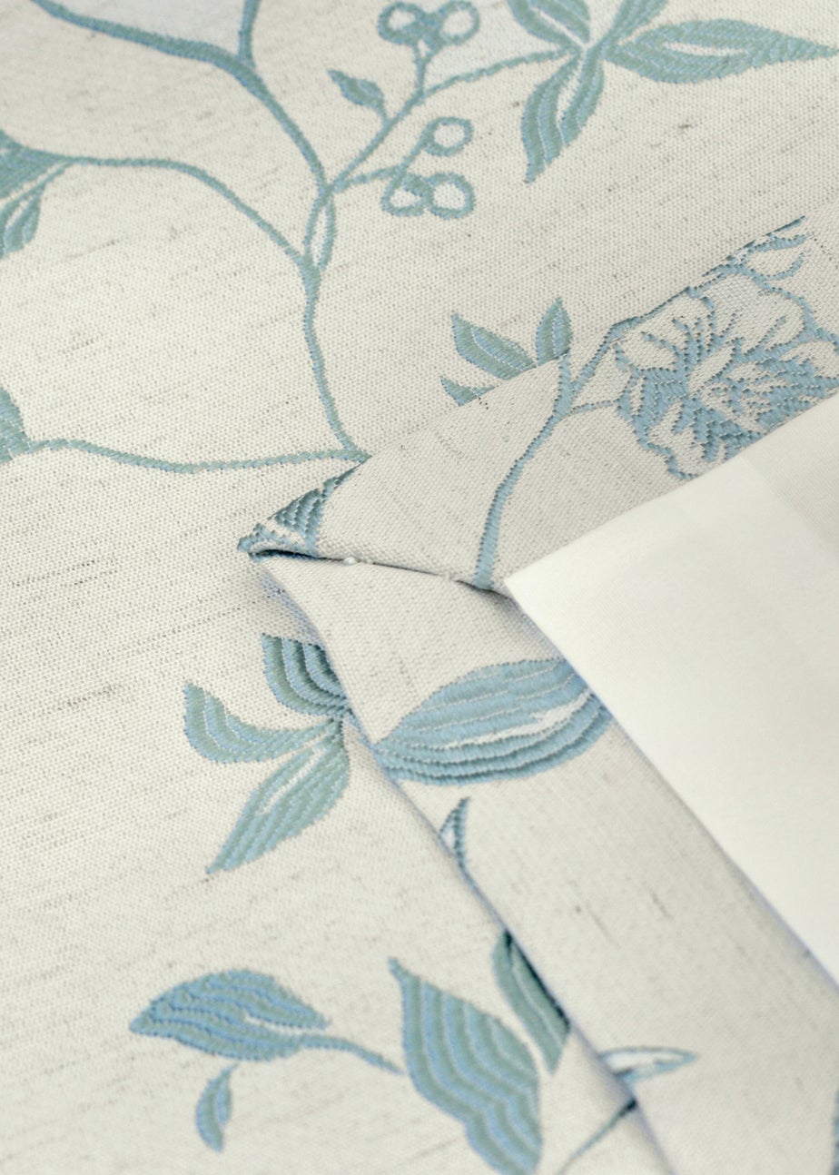 Curtina Bird Trail Jacquard Blue Pencil Pleat Curtains