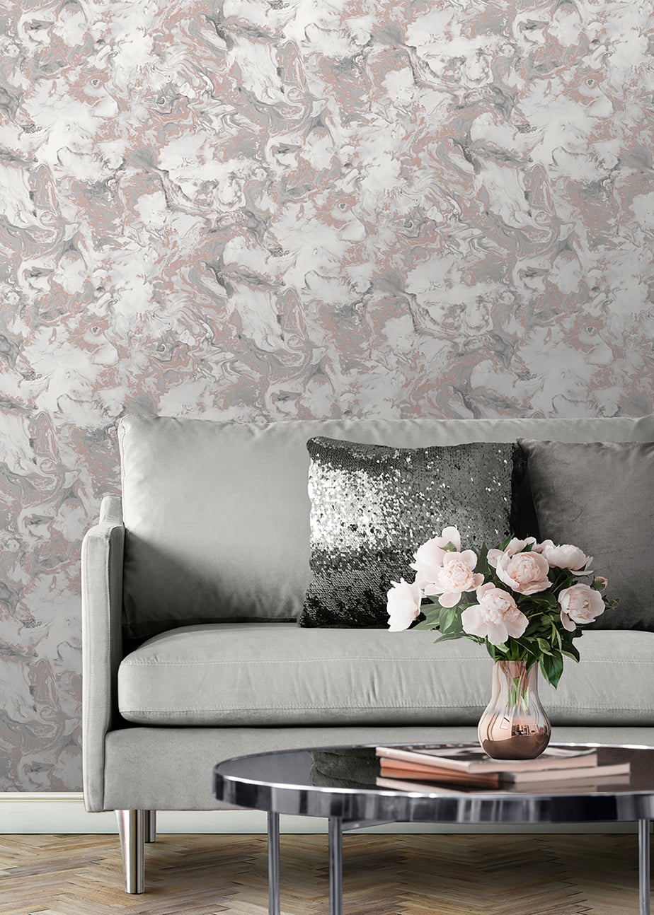 Muriva Elixir Marble Rose Gold Wallpaper