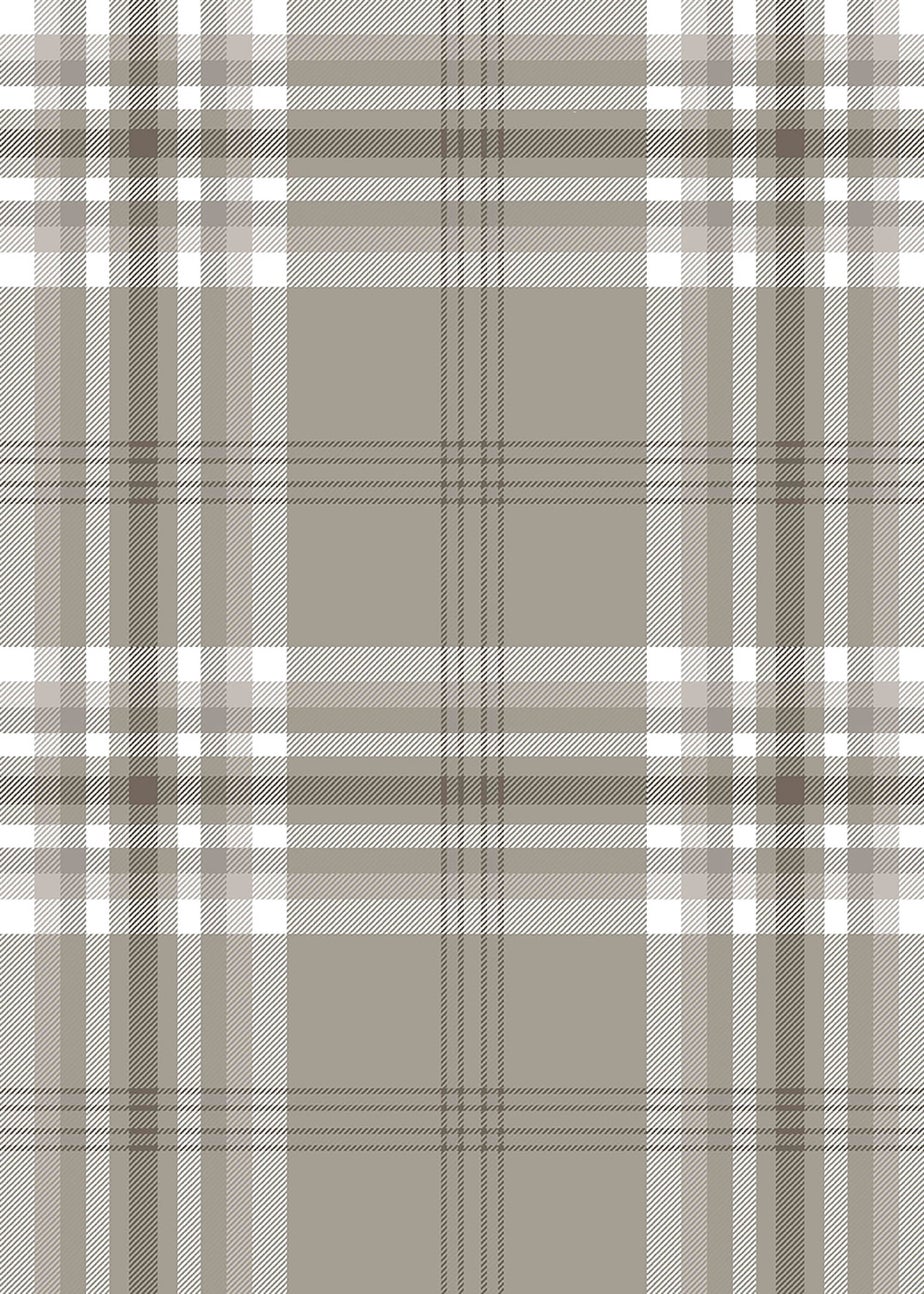 Catherine Lansfield Kelso Check Mushroom Wallpaper