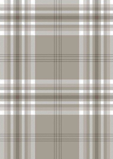 Catherine Lansfield Kelso Check Mushroom Wallpaper