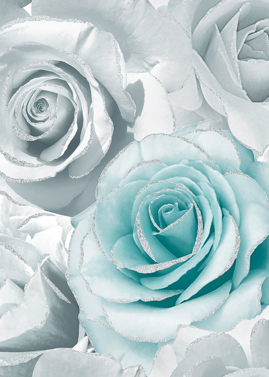 Muriva Madison Glitter Aqua Wallpaper