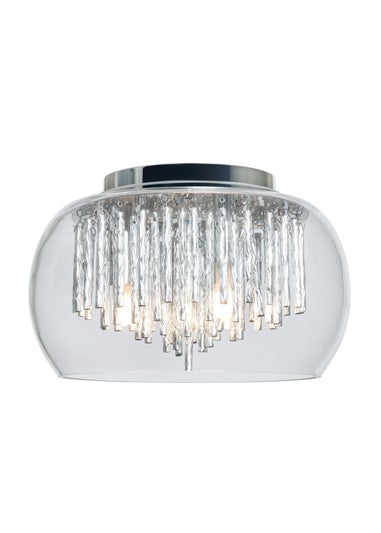 Inlight Chrome Rods 3 Light Flush Ceiling Light (15cm x 24cm x 24cm)