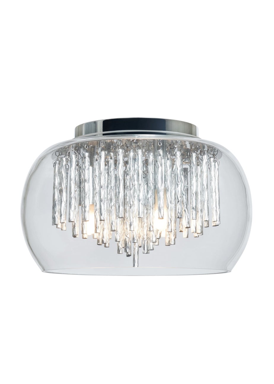 Inlight Chrome Rods 3 Light Flush Ceiling Light (15cm x 24cm x 24cm)