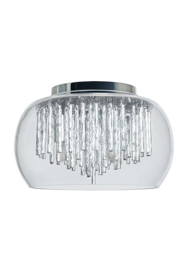 Inlight Chrome Rods 3 Light Flush Ceiling Light (15cm x 24cm x 24cm)