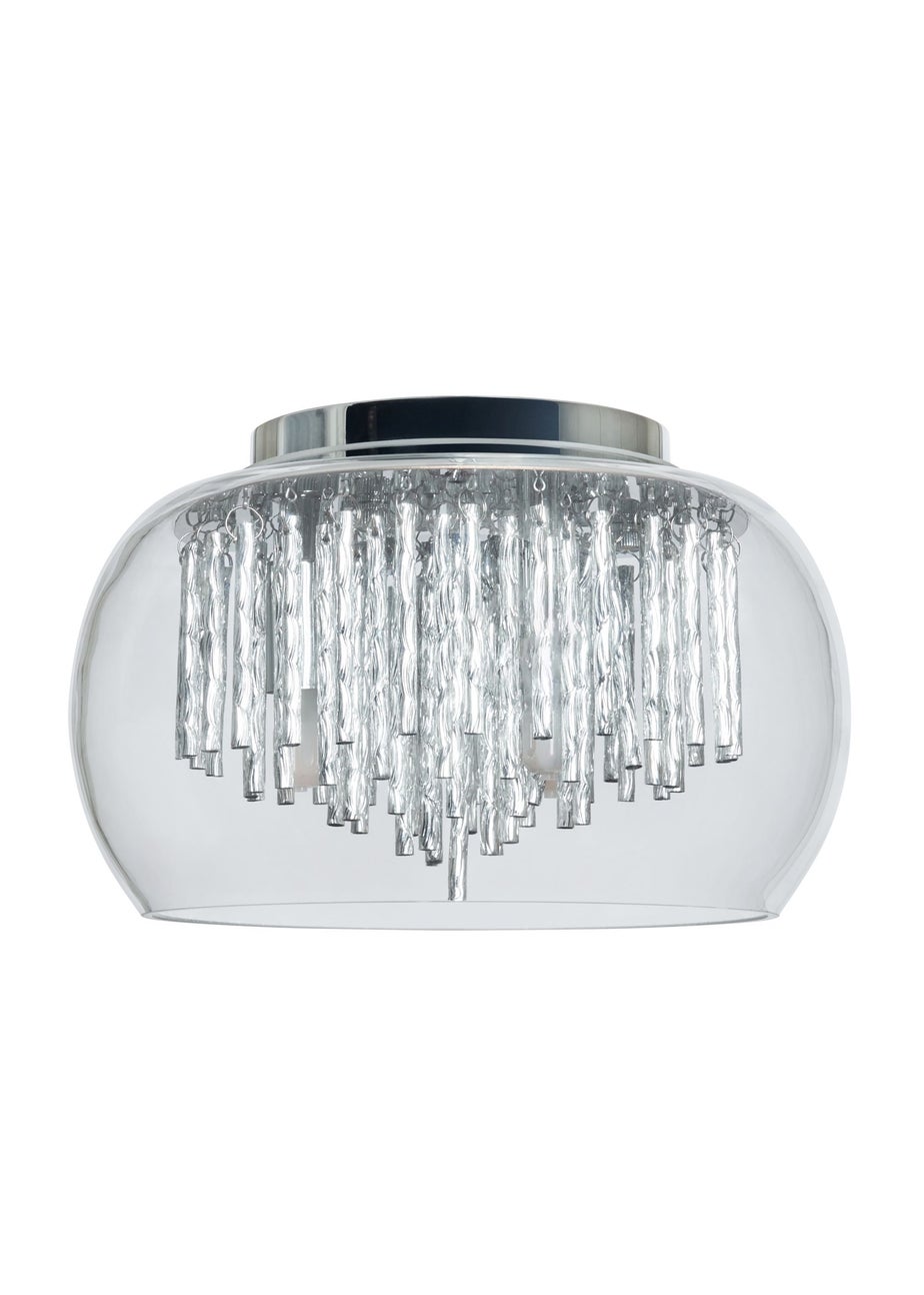 Inlight Chrome Rods 3 Light Flush Ceiling Light (15cm x 24cm x 24cm)