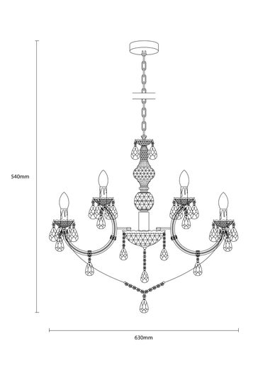 Inlight Charlotte 12 Light Chandelier (135cm x 63cm x 63cm)