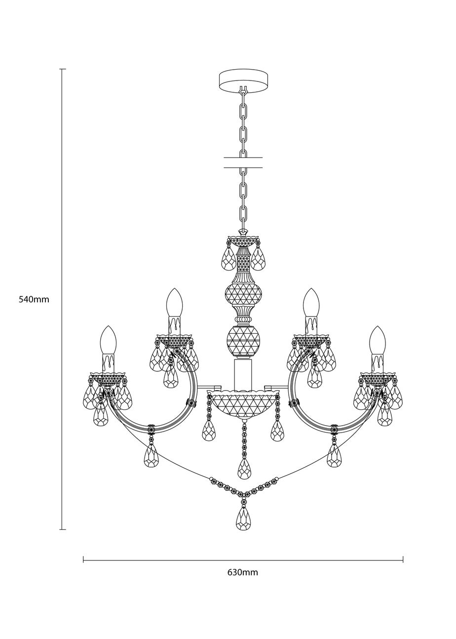 Inlight Charlotte 12 Light Chandelier (135cm x 63cm x 63cm)