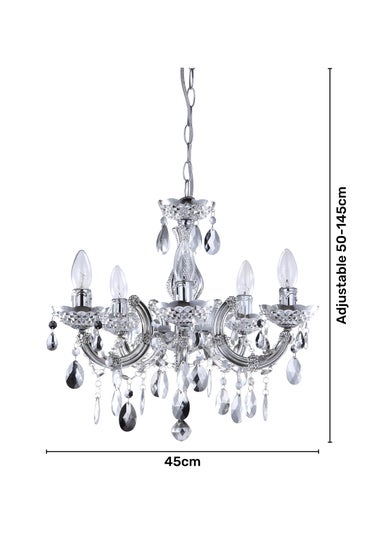 Inlight Charlotte 5 Light Chandelier (145cm x 45cm x 45cm)