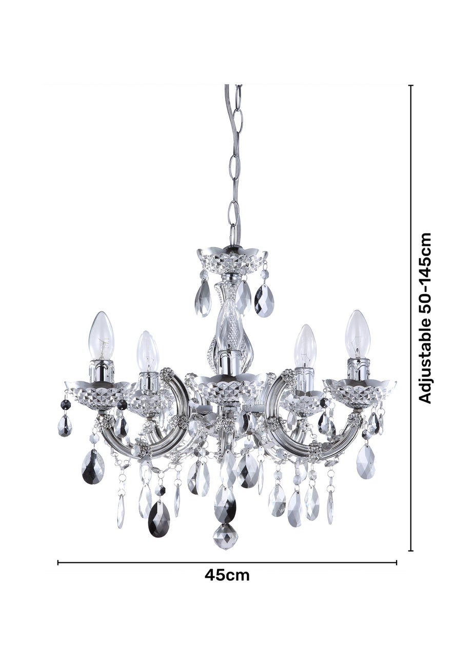 Inlight Charlotte 5 Light Chandelier (145cm x 45cm x 45cm)