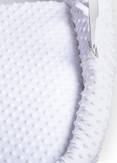 Clair de Lune White Dimple Wicker Moses Basket with Deluxe Rocking Stand