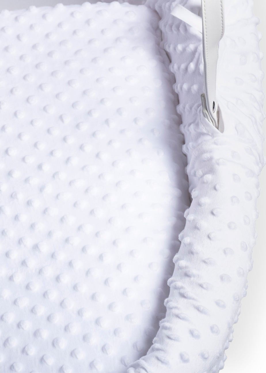 Clair de Lune White Dimple Wicker Moses Basket with Deluxe Rocking Stand