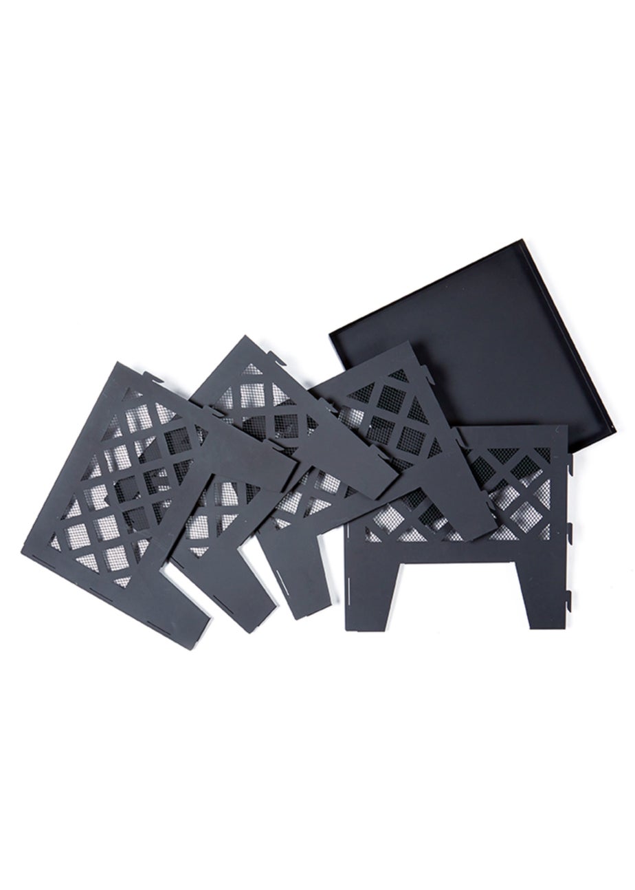 Premier Decorations Black Square Metal Fire Pit